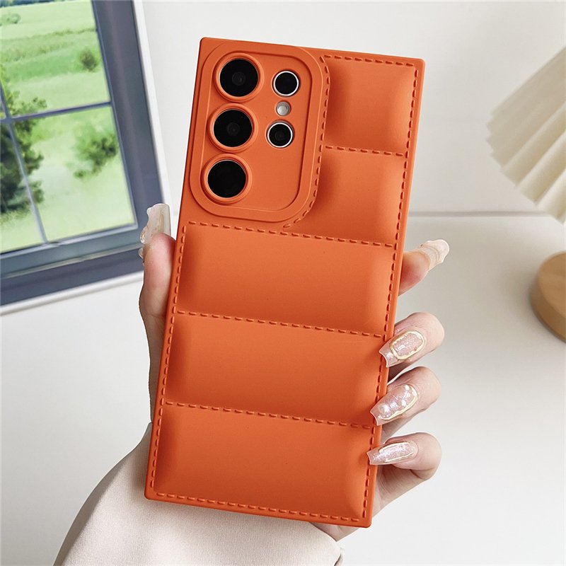 Luxury Down Coat Candy Color Case For Samsung Galaxy S24 S23 S22 S21 S20 Plus Ultra FE A25 A55 A54 A53 A14 A34 5G Cover