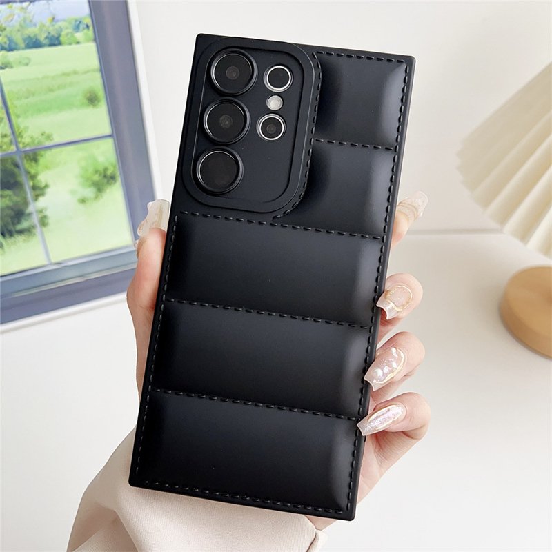 Luxury Down Coat Candy Color Case For Samsung Galaxy S24 S23 S22 S21 S20 Plus Ultra FE A25 A55 A54 A53 A14 A34 5G Cover