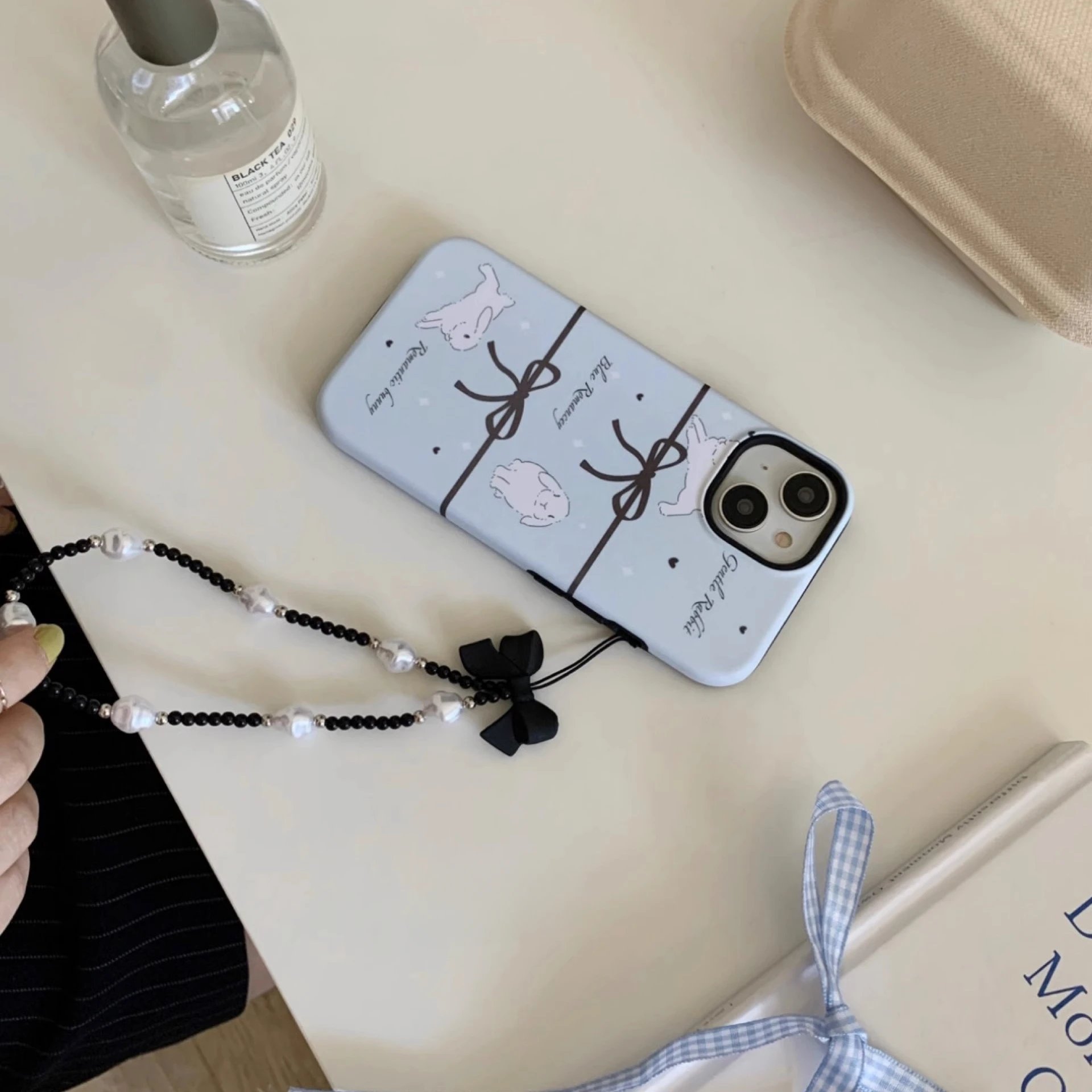 Blue Bowknot Cute Phone Case for IPHONE 15PRO MAX 14 13 12 11 PRO Plus 15pro Acrylic TPU Two in One Mobile Phone Cases