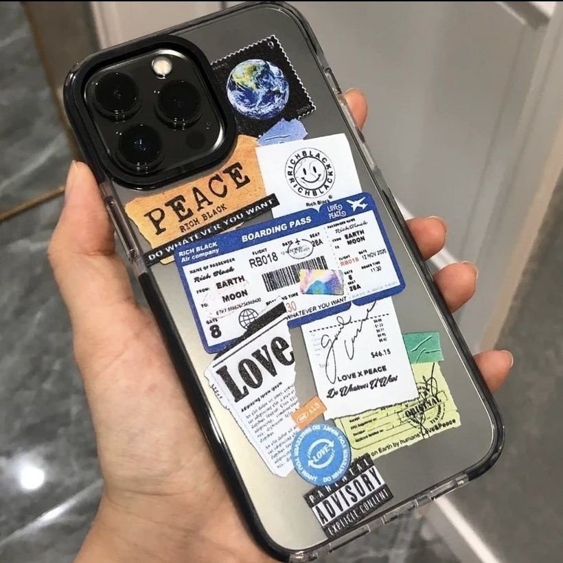 Fashion Note Stickers Clippings Mobile Phone Case For IPhone11 12 13 13Pro 13ProMax 14 14Pro 14ProMax 15 15Pro Max back cover