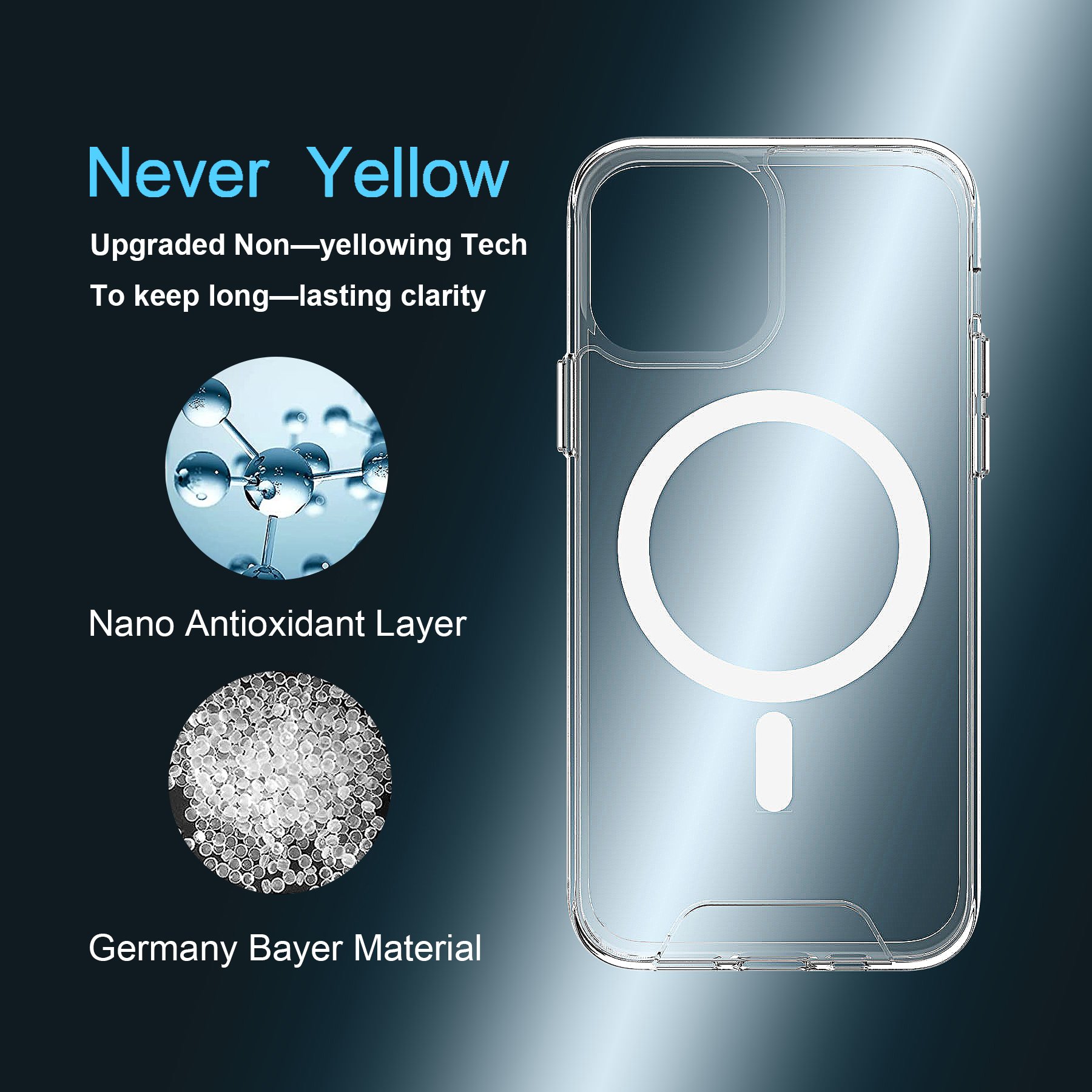 Logo Shockproof Clear Charger Mag Mobile Phone Cases Transparent Safe Magnetic Phone Case For Iphone 15 14 13 Pro Max