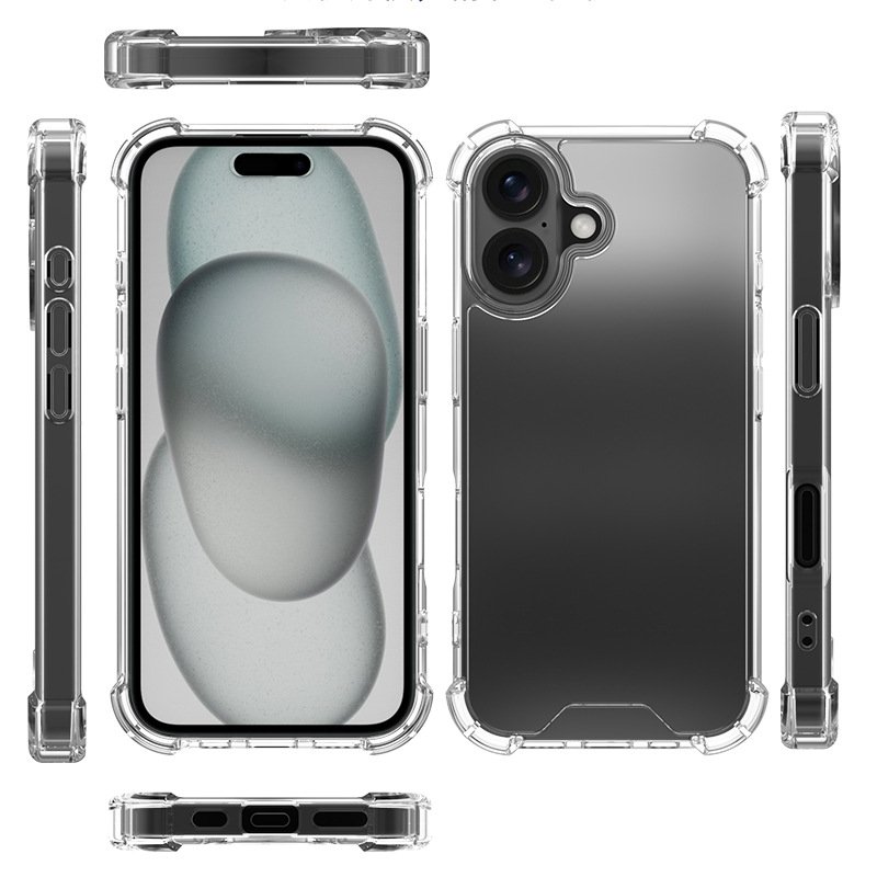 For iPhone 16 Case,New Four Corner Anti-Drop Crystal Clear PC TPU Phone Case For iPhone 16 15 Pro Max 16 Plus Funda