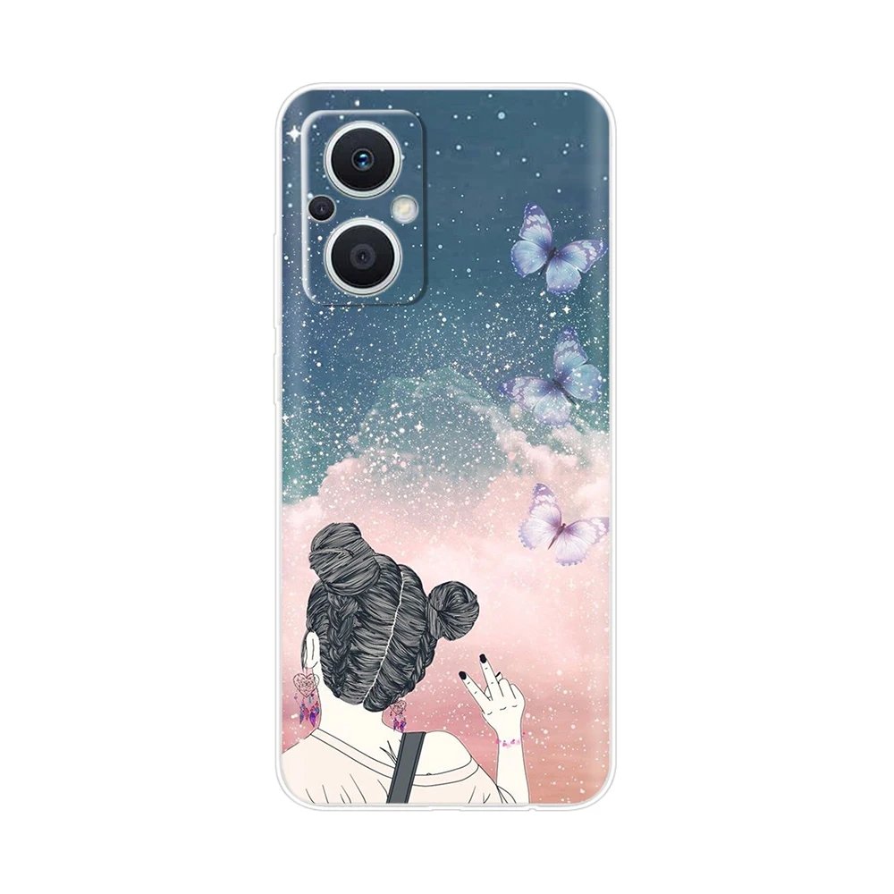 Phone Cover For Oppo Reno8 Lite 5G Case Soft TPU Print Marble Silicone Bumper Coque Fundas For OPPO Reno8 Reno 8 Lite Case Cover