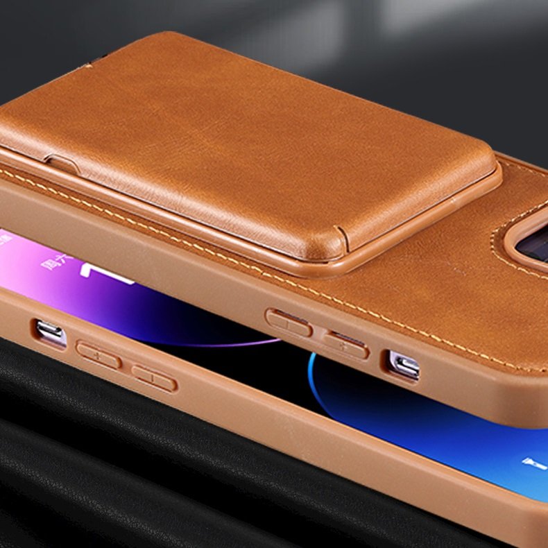 Multifunctional PU Leather Wallet Card Holder Mobile Phone Case for iPhone 15 14 13 12 Pro Max Back Cover with Invisible Stand