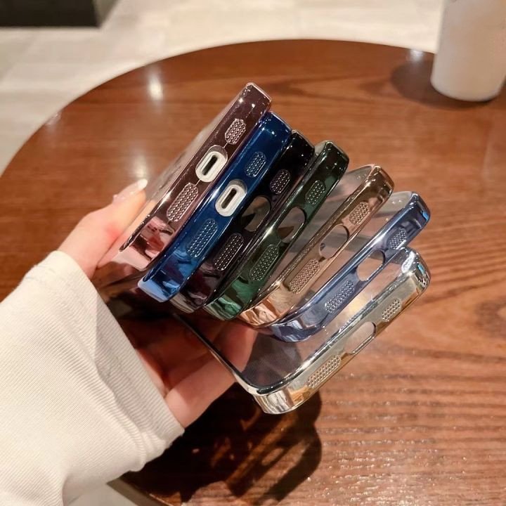 Luxury electroplate Magnetic Charging Transparent Phone Case For iPhone 16 15 14 plus 13 12 Pro max Cover For Samsung S24