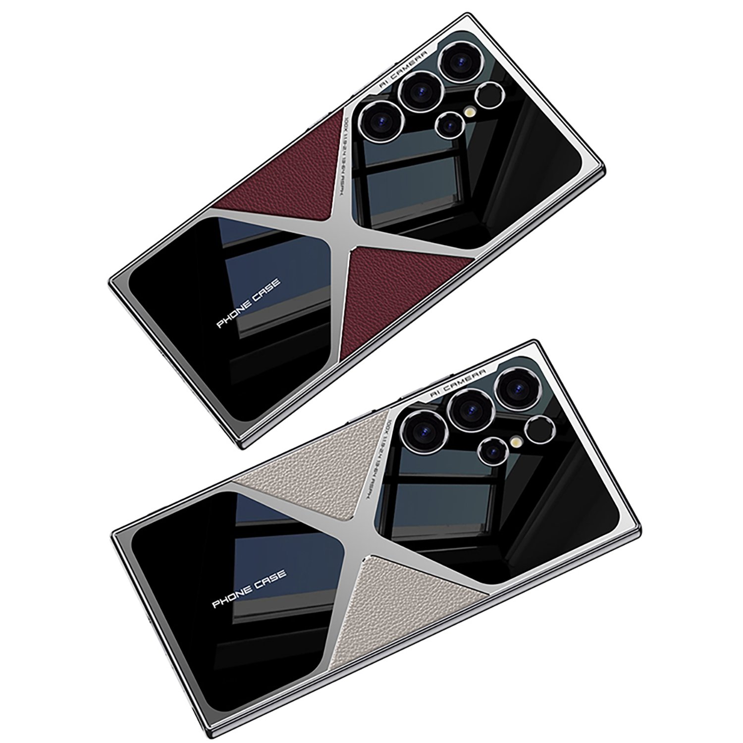 2024 For Galaxy S23 S24 Ultra Case S24 ultra Original Protection PC Cover PU Leather Hypersonic Design storage