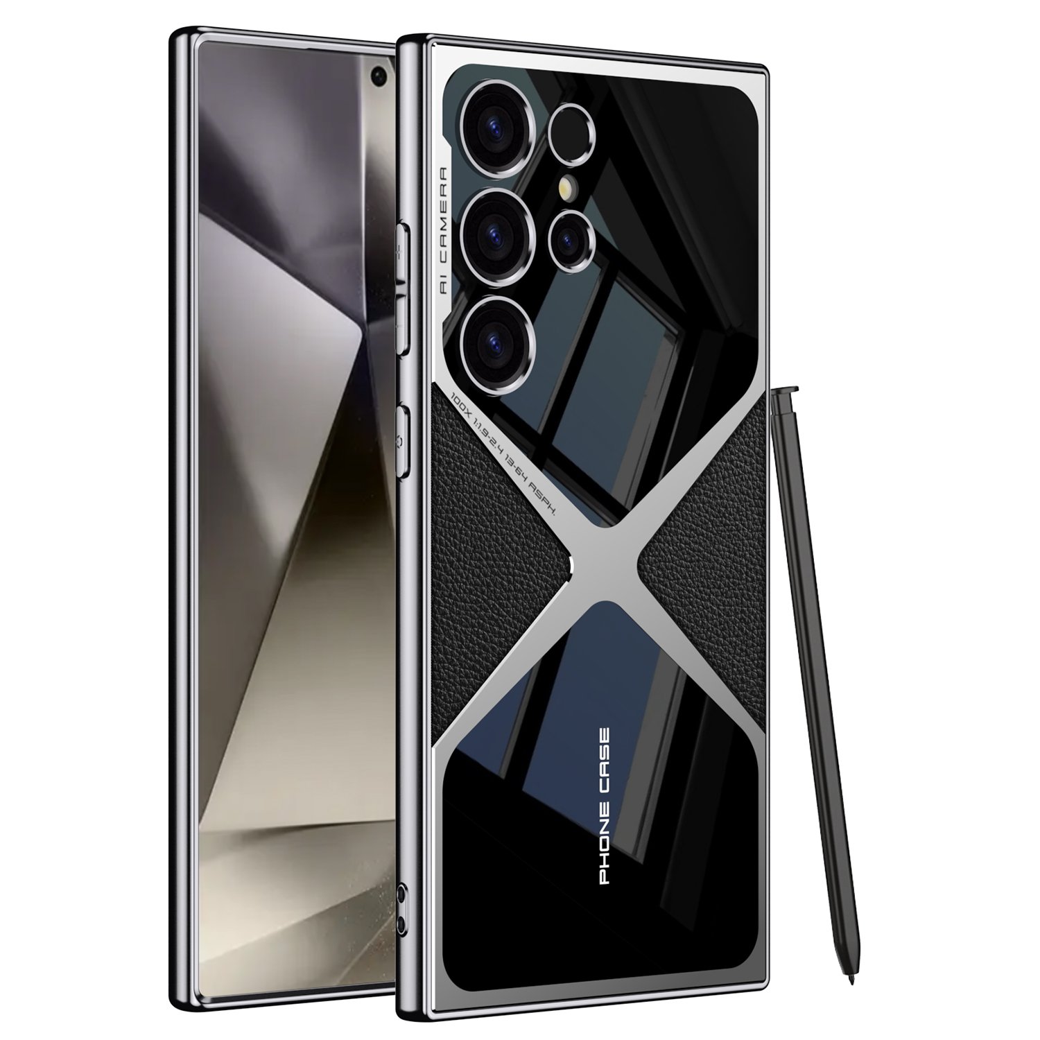 2024 For Galaxy S23 S24 Ultra Case S24 ultra Original Protection PC Cover PU Leather Hypersonic Design storage