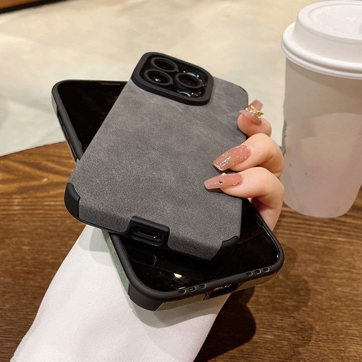 OEM Custom Shockproof Protect Leather Mobile Phone Case Suede Back Cover For iPhone 16 plus 15 14 13 12 pro max 11