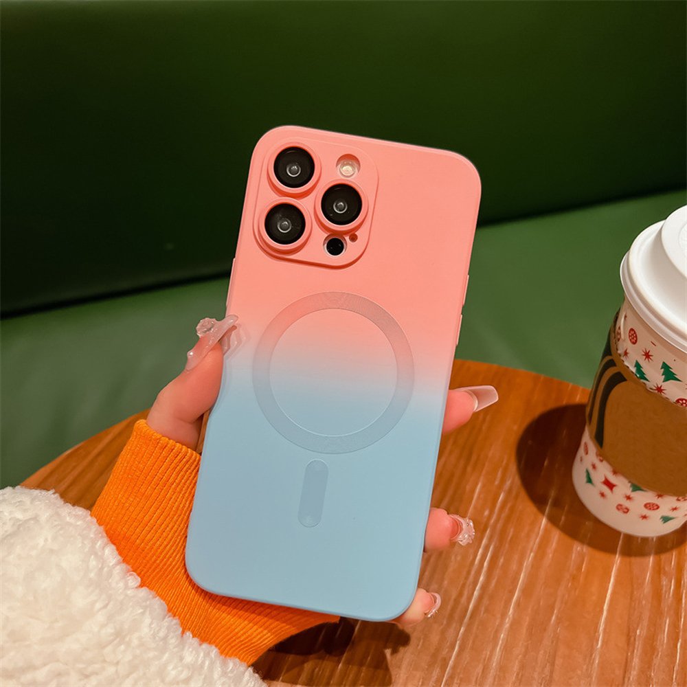 New Gradient Rainbow Magnetic Wireless Charging Phone Case For iPhone 14 15 16 Pro Max 14 Pro 13 12 11 x xr xs