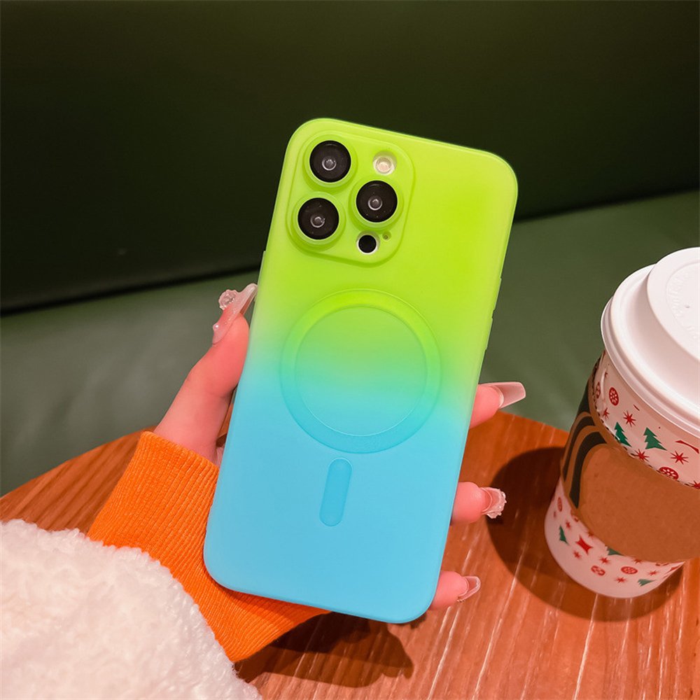 New Gradient Rainbow Magnetic Wireless Charging Phone Case For iPhone 14 15 16 Pro Max 14 Pro 13 12 11 x xr xs