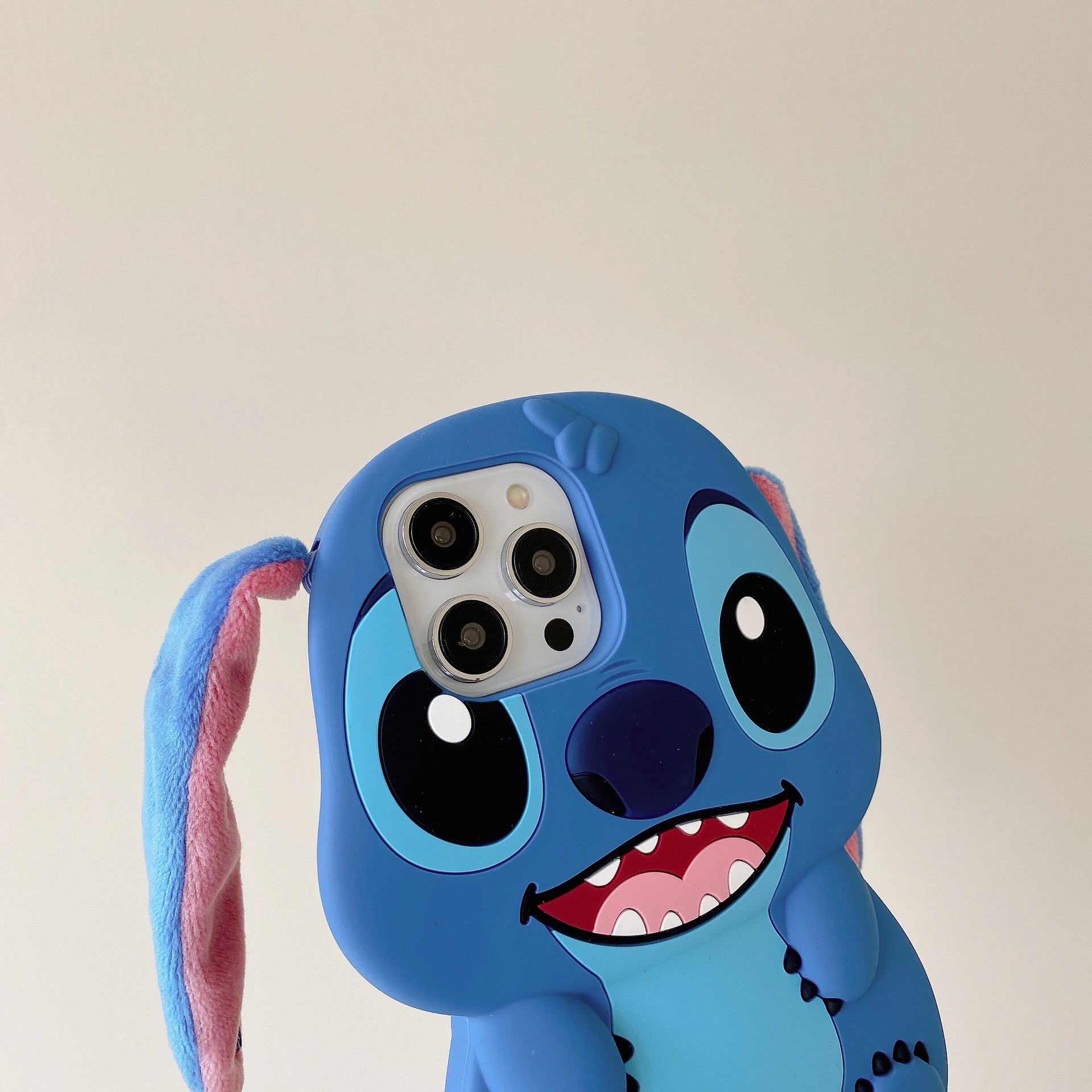 Soft Silicone Shockproof case for iPhone Accessories 3D Stitch Cartoon longear Cover for mobile phone 14 13 12 11 15 ProMax