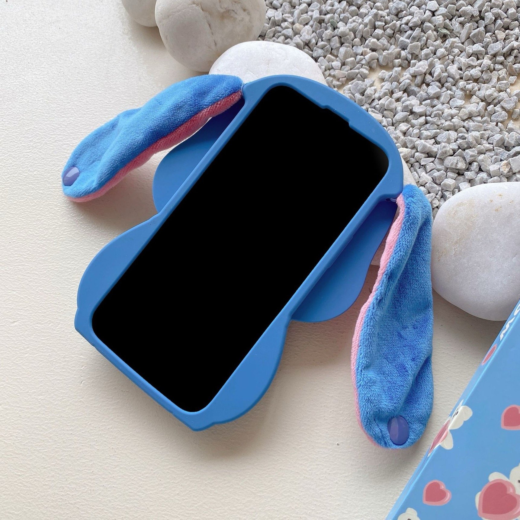 Soft Silicone Shockproof case for iPhone Accessories 3D Stitch Cartoon longear Cover for mobile phone 14 13 12 11 15 ProMax