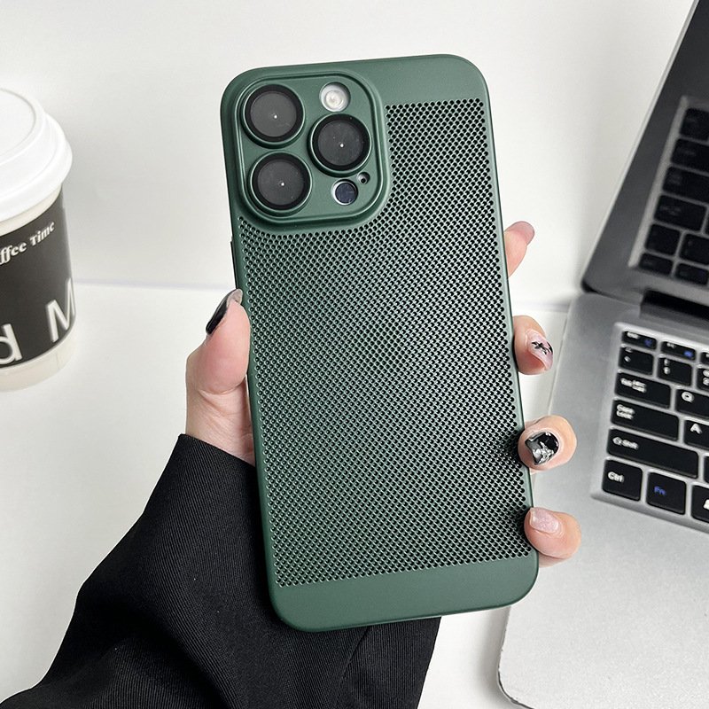 Focuses Hot Sales UltraCooling Mesh Heat Dissipation Slim Mobile Phone Case For iphone 16 15 14 13 12 11 Pro Max