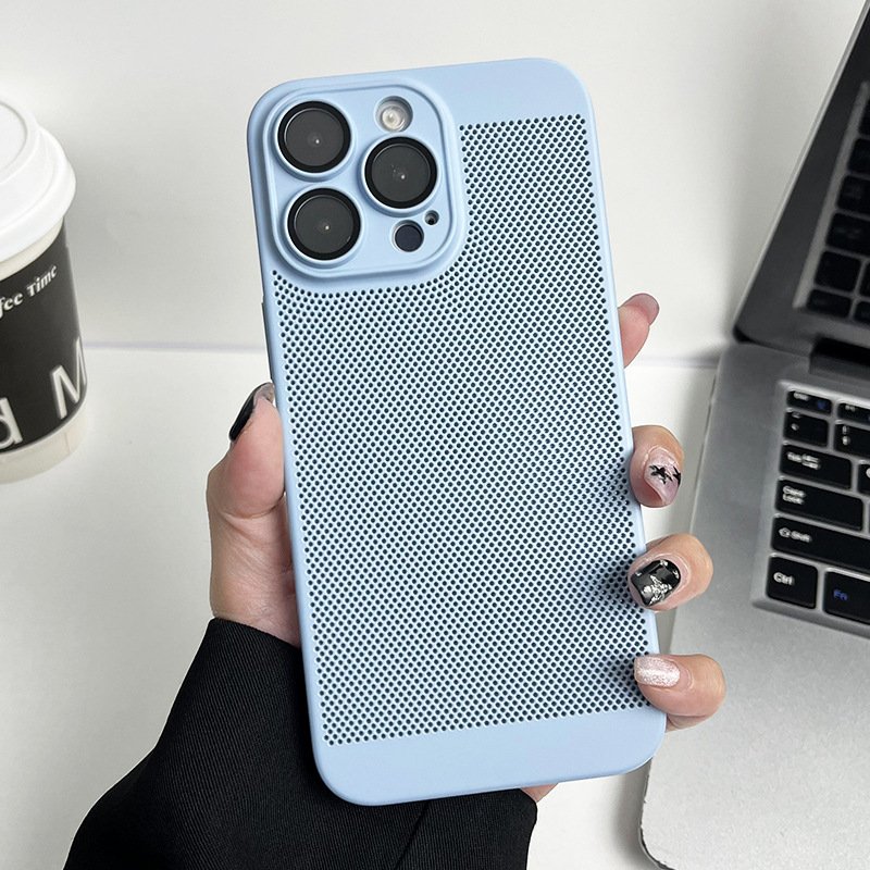 Focuses Hot Sales UltraCooling Mesh Heat Dissipation Slim Mobile Phone Case For iphone 16 15 14 13 12 11 Pro Max