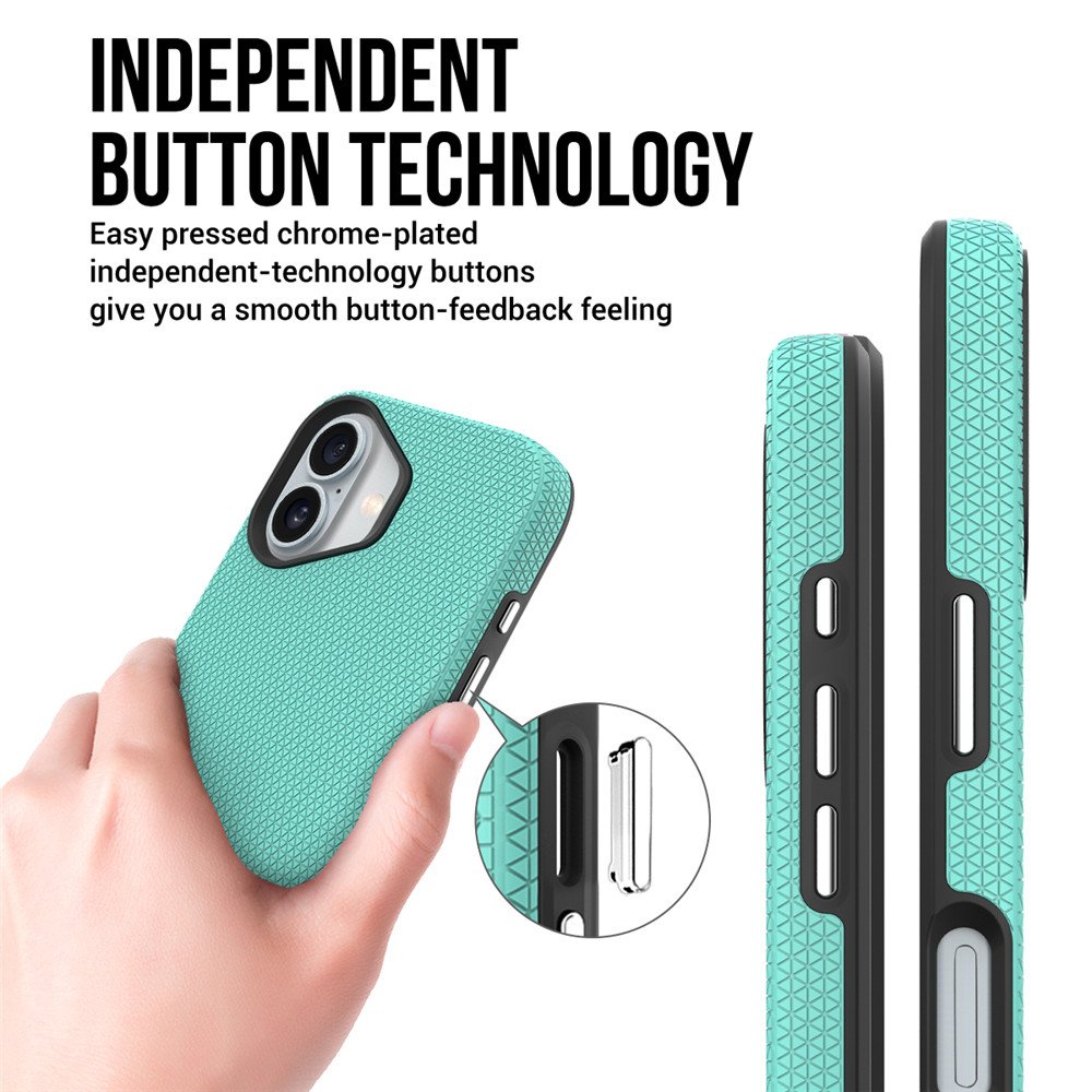 Detachable Plating Buttons Double Layers 2 in 1 TPU PC Triangle Pattern Mobile Phone Case For iPhone 16 Plus 15 14 13 12 Pro Max