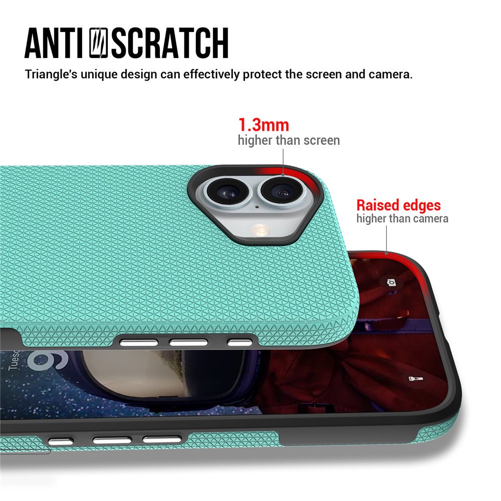 Detachable Plating Buttons Double Layers 2 in 1 TPU PC Triangle Pattern Mobile Phone Case For iPhone 16 Plus 15 14 13 12 Pro Max