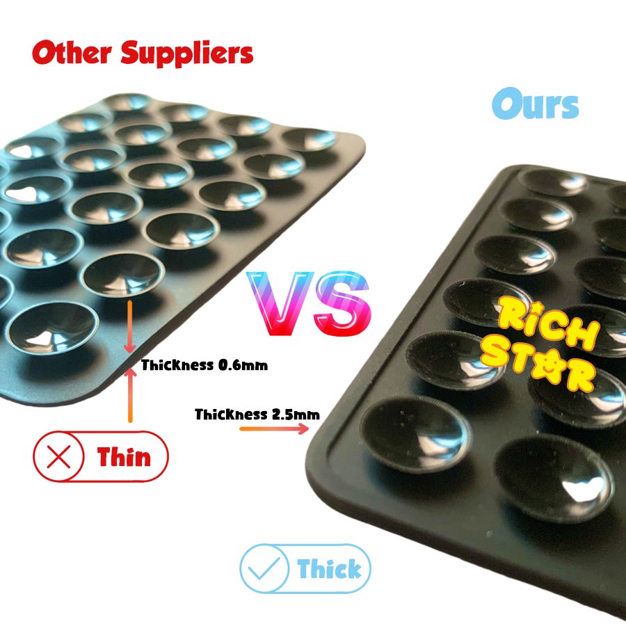 Custom Print Single Side Anti Slip Suction Cup Silicone Suction Mobile Phone Holder Silicone Sucker Phone Case Sticky Grip