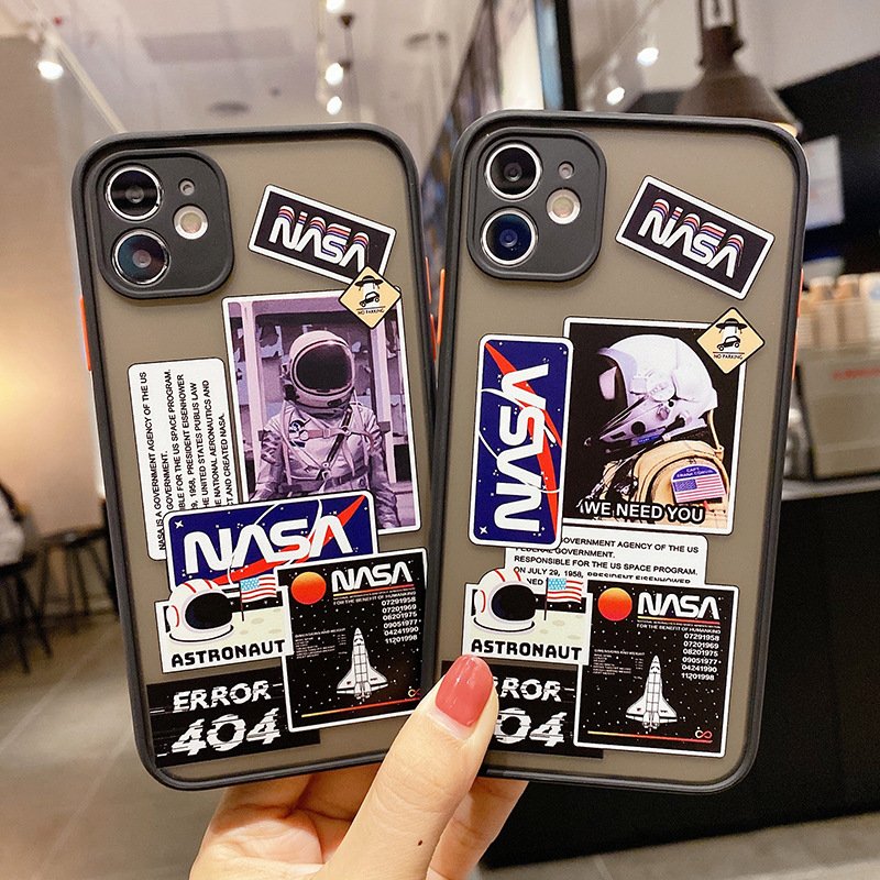 Space Theme Nasa Astronaut Translucent Hard Matte Cover Case For iPhone 12 Pro Max Street Fashion Mobile Phone Case