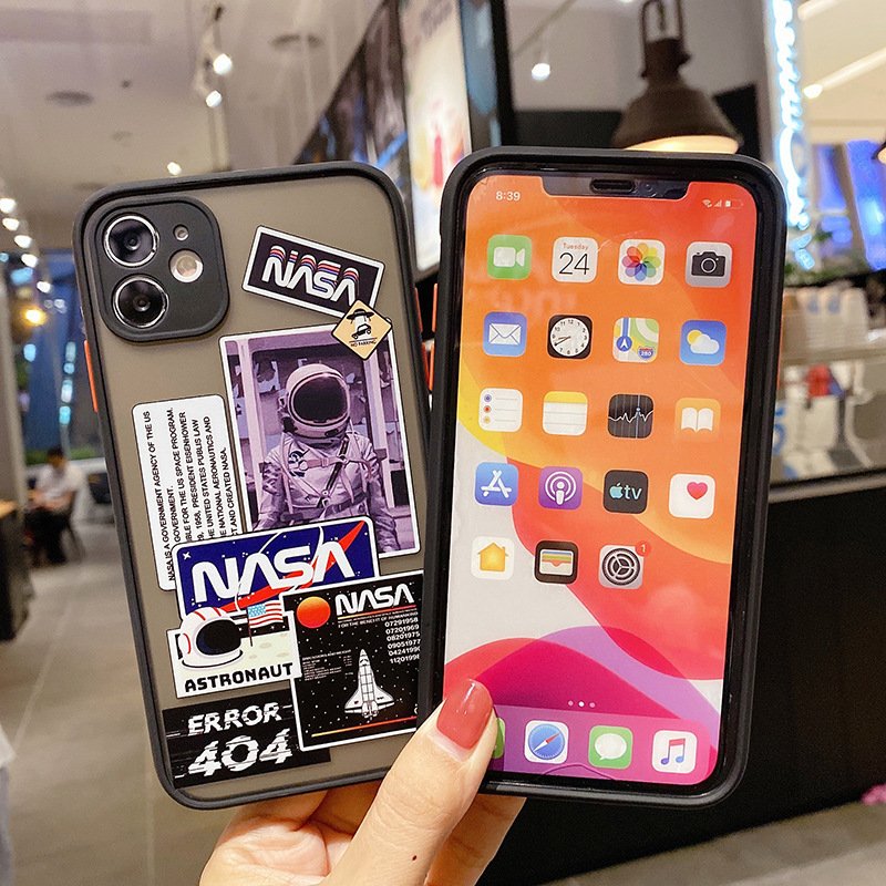 Space Theme Nasa Astronaut Translucent Hard Matte Cover Case For iPhone 12 Pro Max Street Fashion Mobile Phone Case
