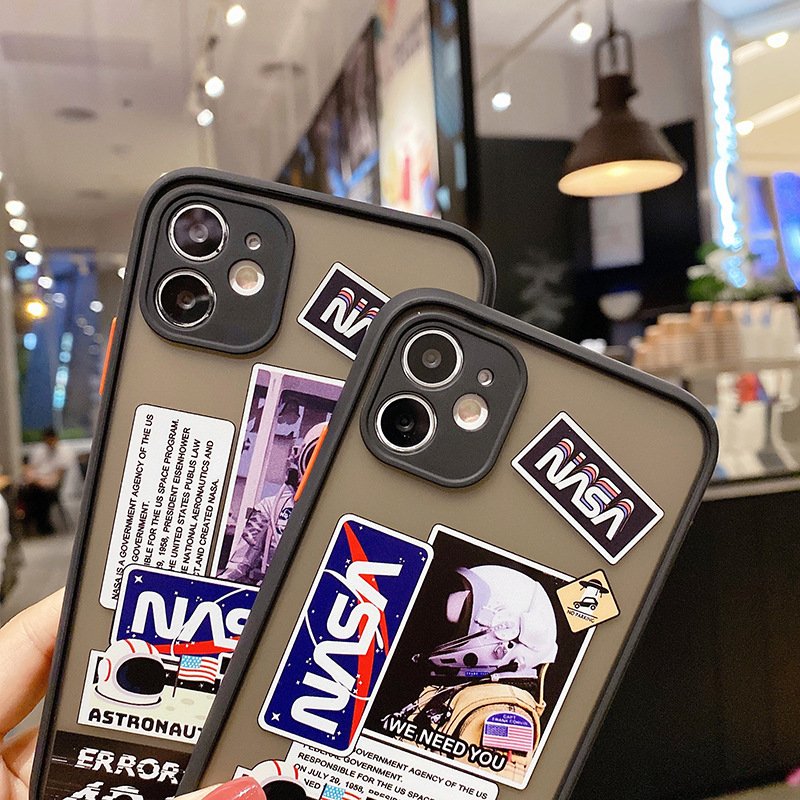 Space Theme Nasa Astronaut Translucent Hard Matte Cover Case For iPhone 12 Pro Max Street Fashion Mobile Phone Case