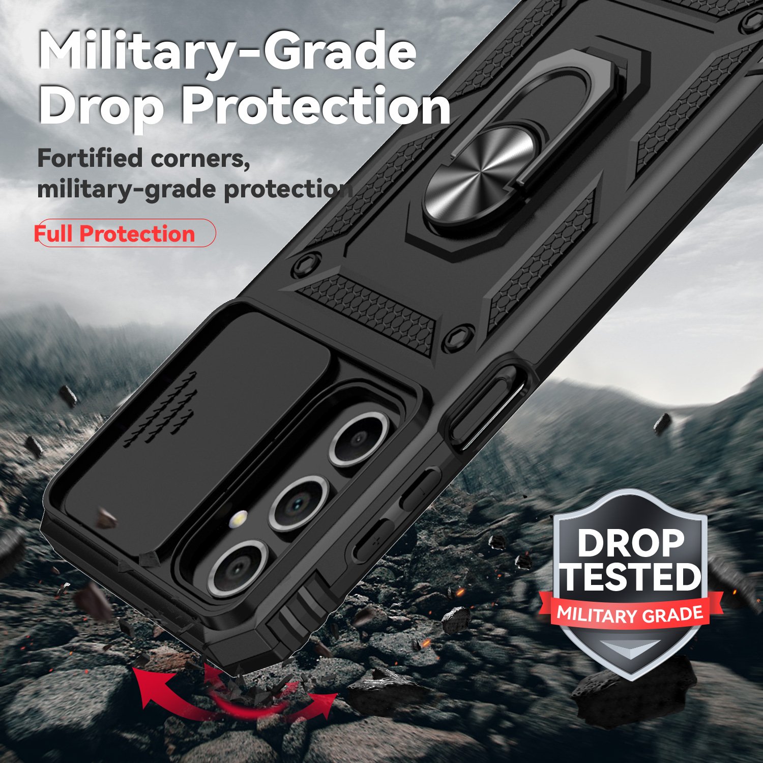 Protective Armor Slide Window Lens Protector Mobile Phone Case For Samsung A06 A16 A15 A05 A05S A35 A55