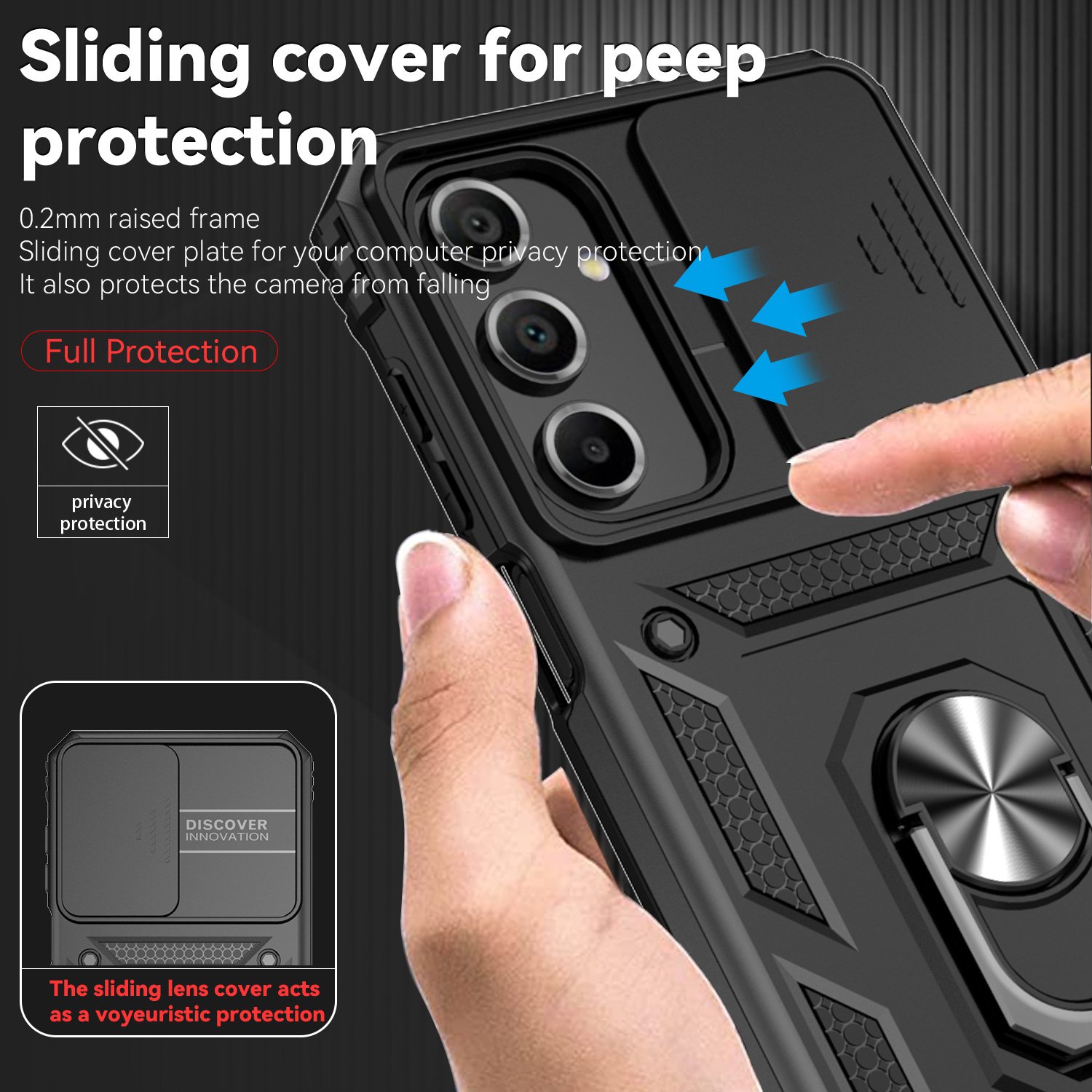 Protective Armor Slide Window Lens Protector Mobile Phone Case For Samsung A06 A16 A15 A05 A05S A35 A55