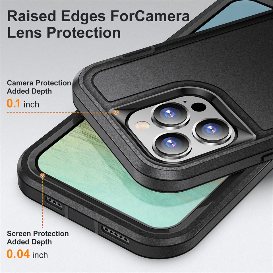 Heavy Duty Armor Shockproof Defender Case For iphone 15 14 13 12 16 Pro Max Hard Anti-Scratch Rugged Protective with Full Cover