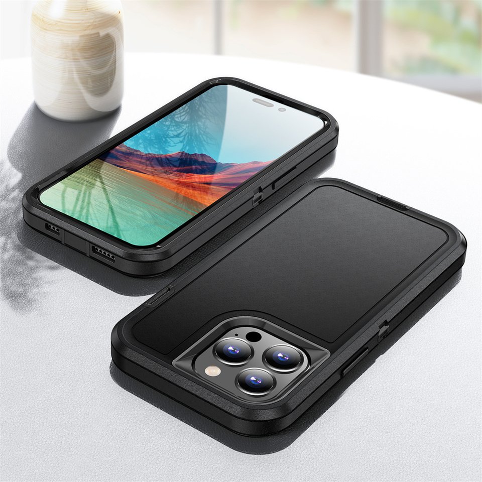 Heavy Duty Armor Shockproof Defender Case For iphone 15 14 13 12 16 Pro Max Hard Anti-Scratch Rugged Protective with Full Cover