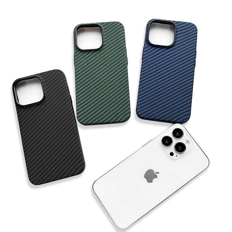 Hot Sale Bulk Carbon Fiber Textured Pattern Lens Protection Ultra Thin PC Case Carbon Fiber Appearance Phone Case for iPhone