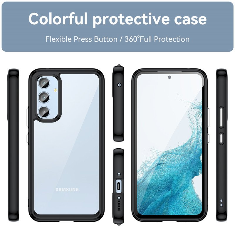 Clear Acrylic Case For Samsung S24 Plus S23 Ultra A05 A15 A35 A55 A24 A25 A14 A34 A54 5G Cover Phone Case Para For Samsung A05S
