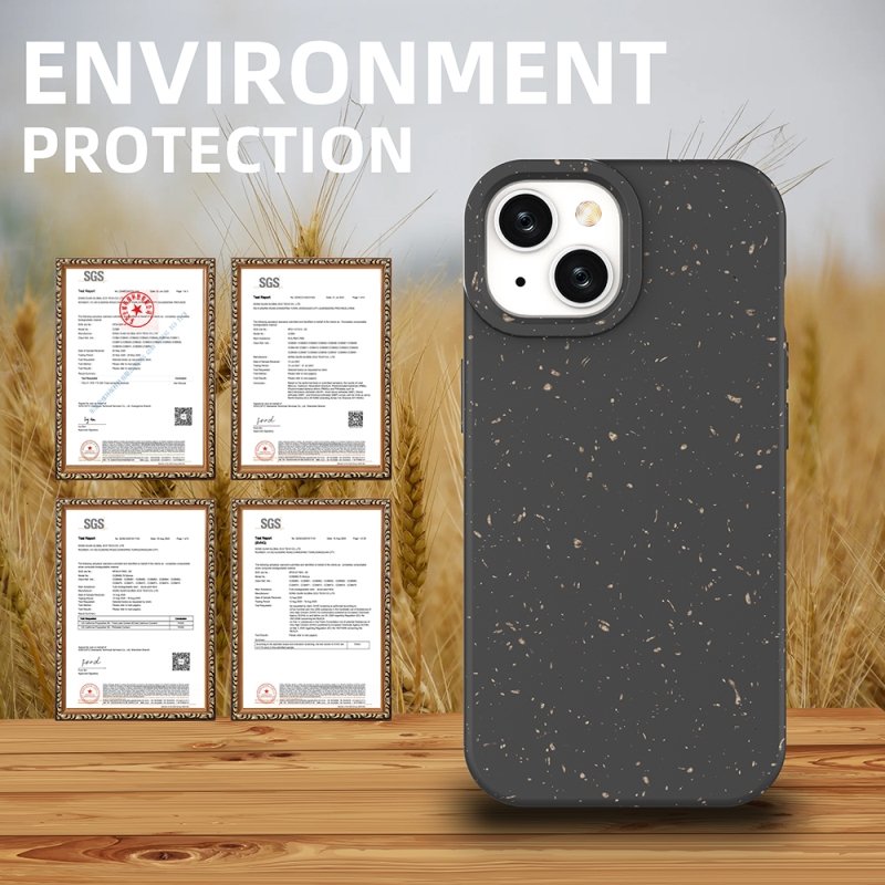 100% fully biodegradable phone case for iPhone 15 14 13 12 11 Pro Max Plus xr xs eco-friendly cover