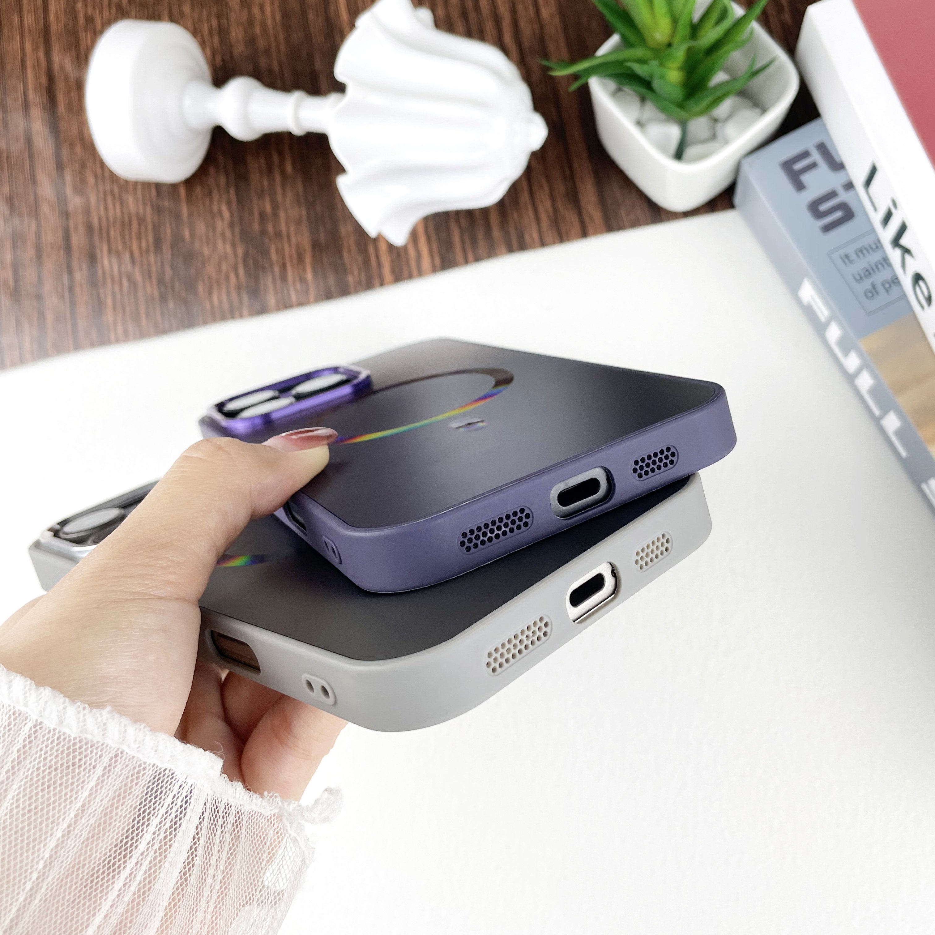 2024 Luxury Design Business AG Glass Laser Mobile Phone Case Metal Lens frame Phone Cover for iPhone 11 12 14 15 16 Pro