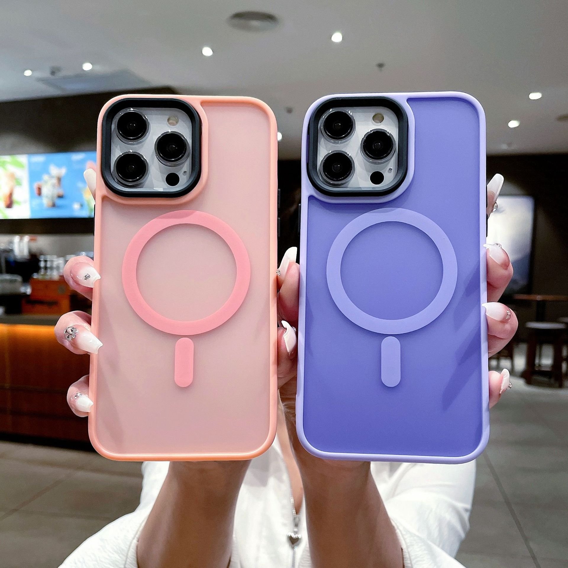 Mobile Phone Cases with Magnetic Invisible Stand for iPhone 15 Pro Max Case Products 2024 Translucent Matte Cover