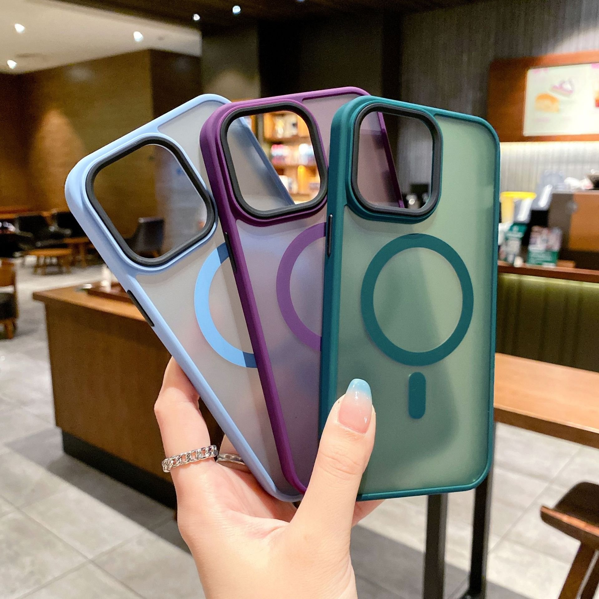 Mobile Phone Cases with Magnetic Invisible Stand for iPhone 15 Pro Max Case Products 2024 Translucent Matte Cover
