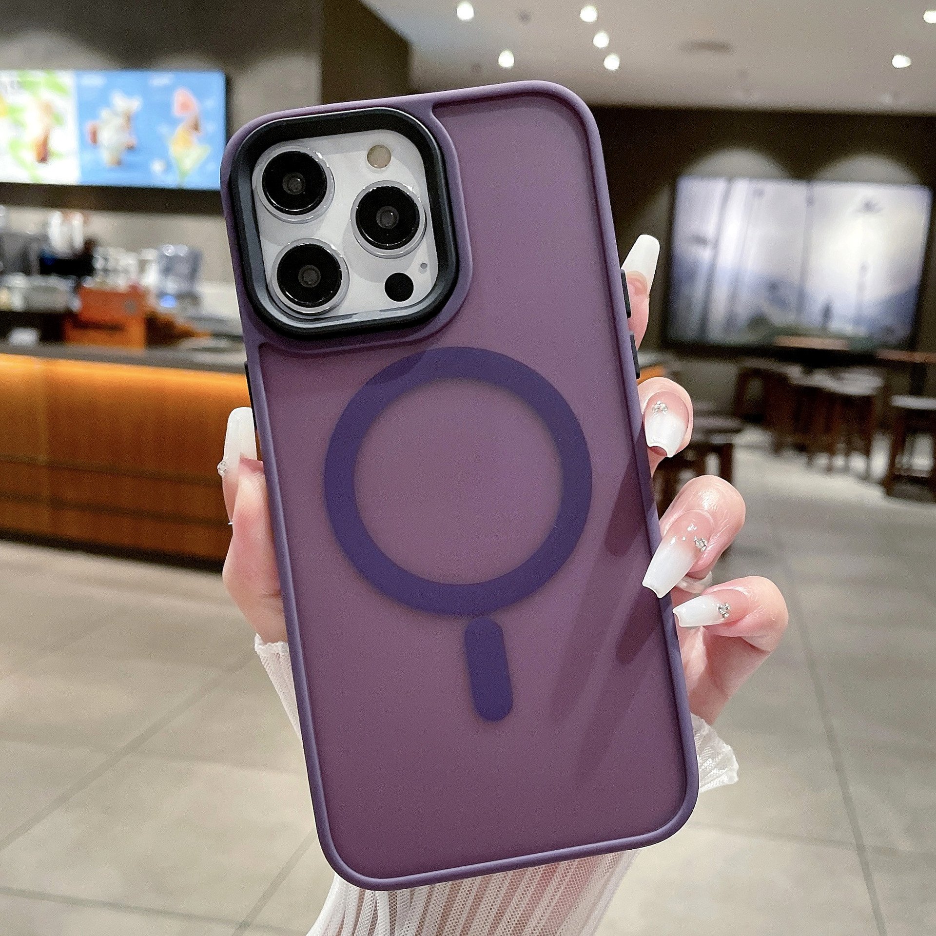Mobile Phone Cases with Magnetic Invisible Stand for iPhone 15 Pro Max Case Products 2024 Translucent Matte Cover