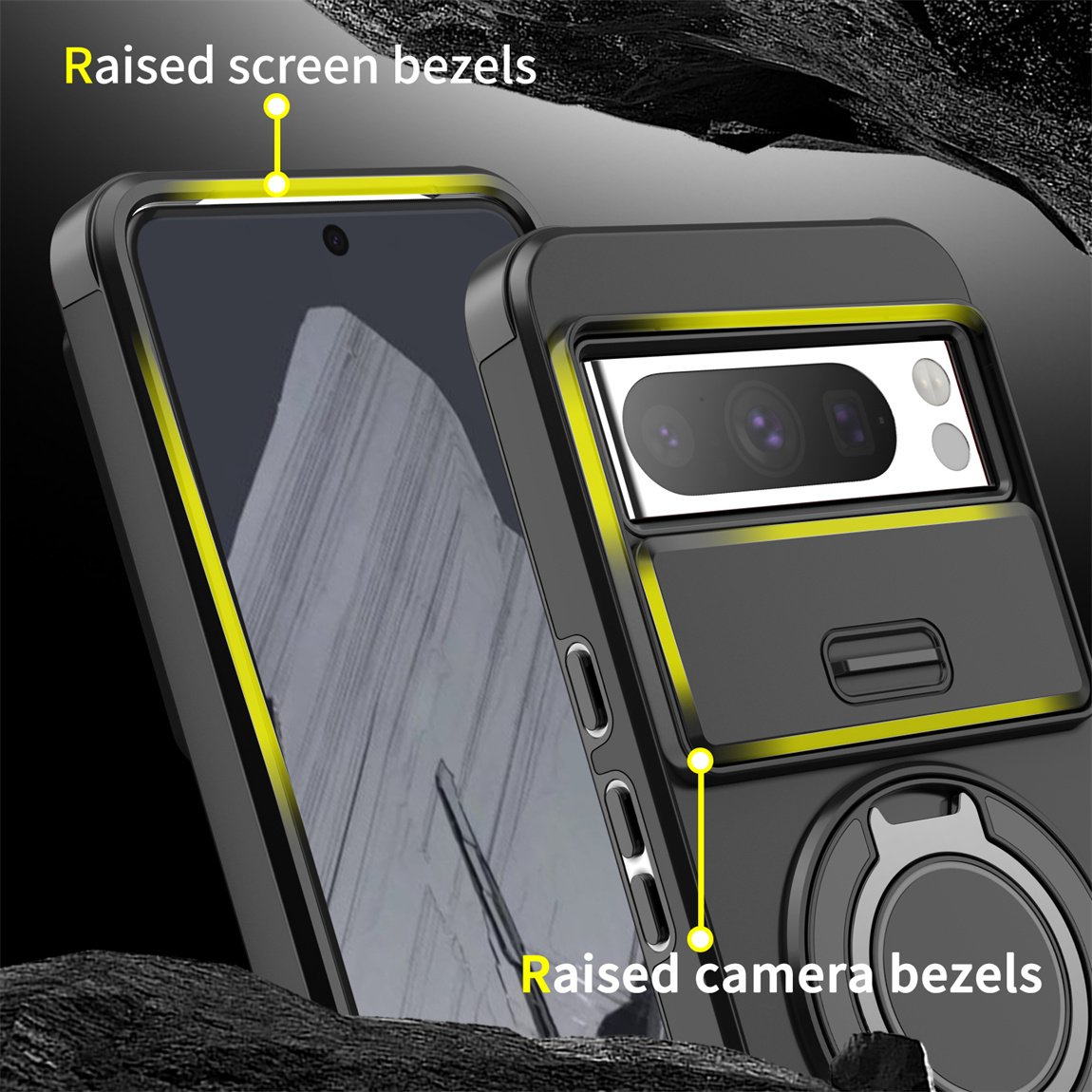 Luxury Camera Protector Push Window Shockproof Armor Strong Protection Car Mount Stand Phone Case For Google pixel 8A 8 Pro 7Pro