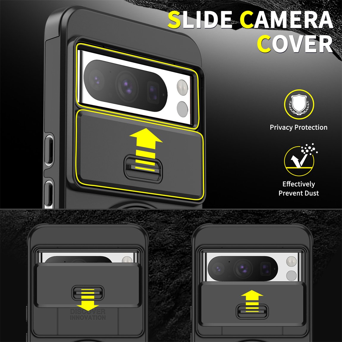 Luxury Camera Protector Push Window Shockproof Armor Strong Protection Car Mount Stand Phone Case For Google pixel 8A 8 Pro 7Pro