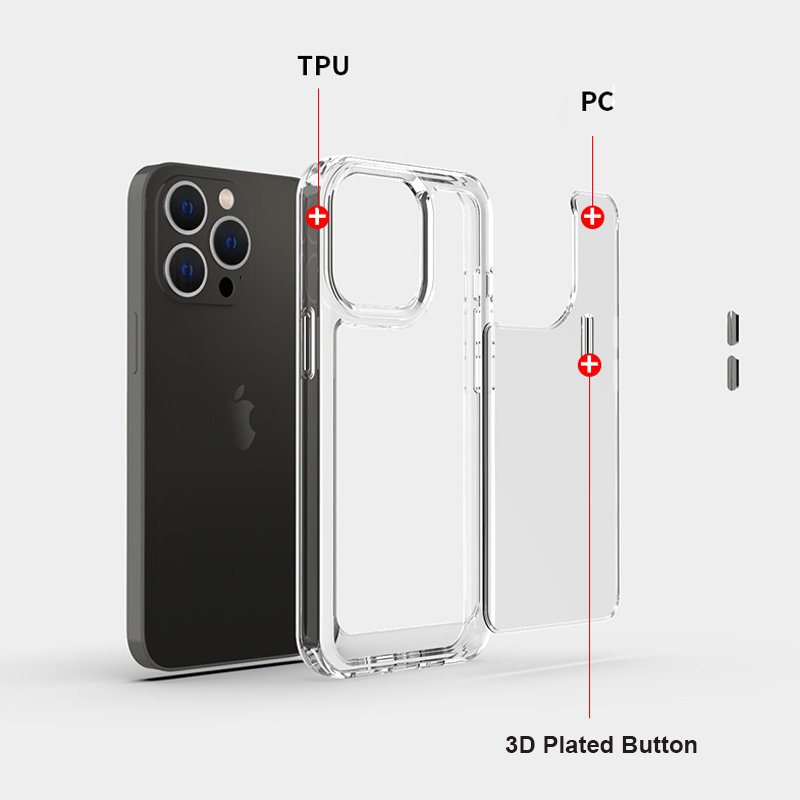 Factory Wholesale Xs max 1.5mm hard TPU PC mobile cell accessories cover for apple fundas iphone 16 Pro max clear i phone case