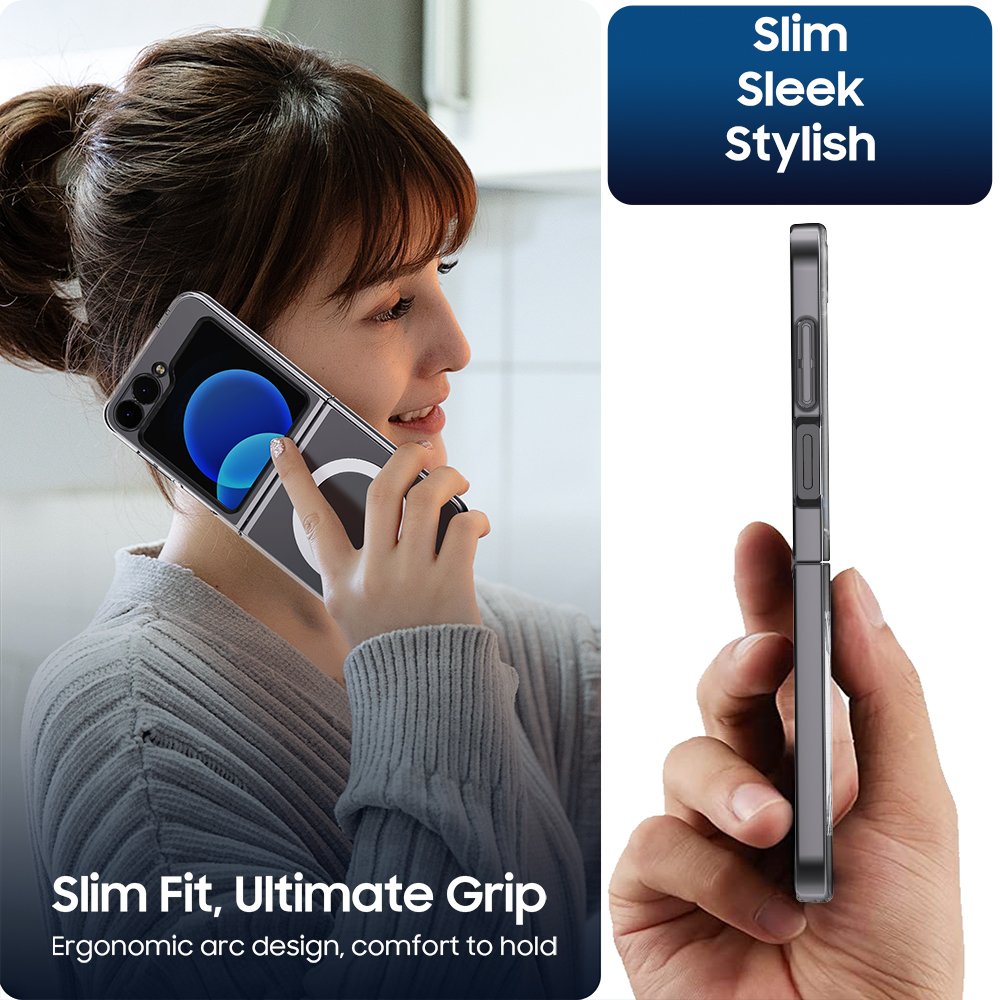 Folding Slim sleek stylish cover z flip 6 folding screen mobile phone case with magnetic wireless charging for samsung
