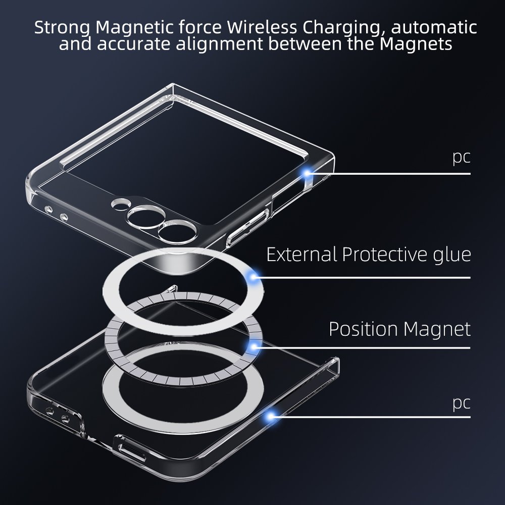 Folding Slim sleek stylish cover z flip 6 folding screen mobile phone case with magnetic wireless charging for samsung