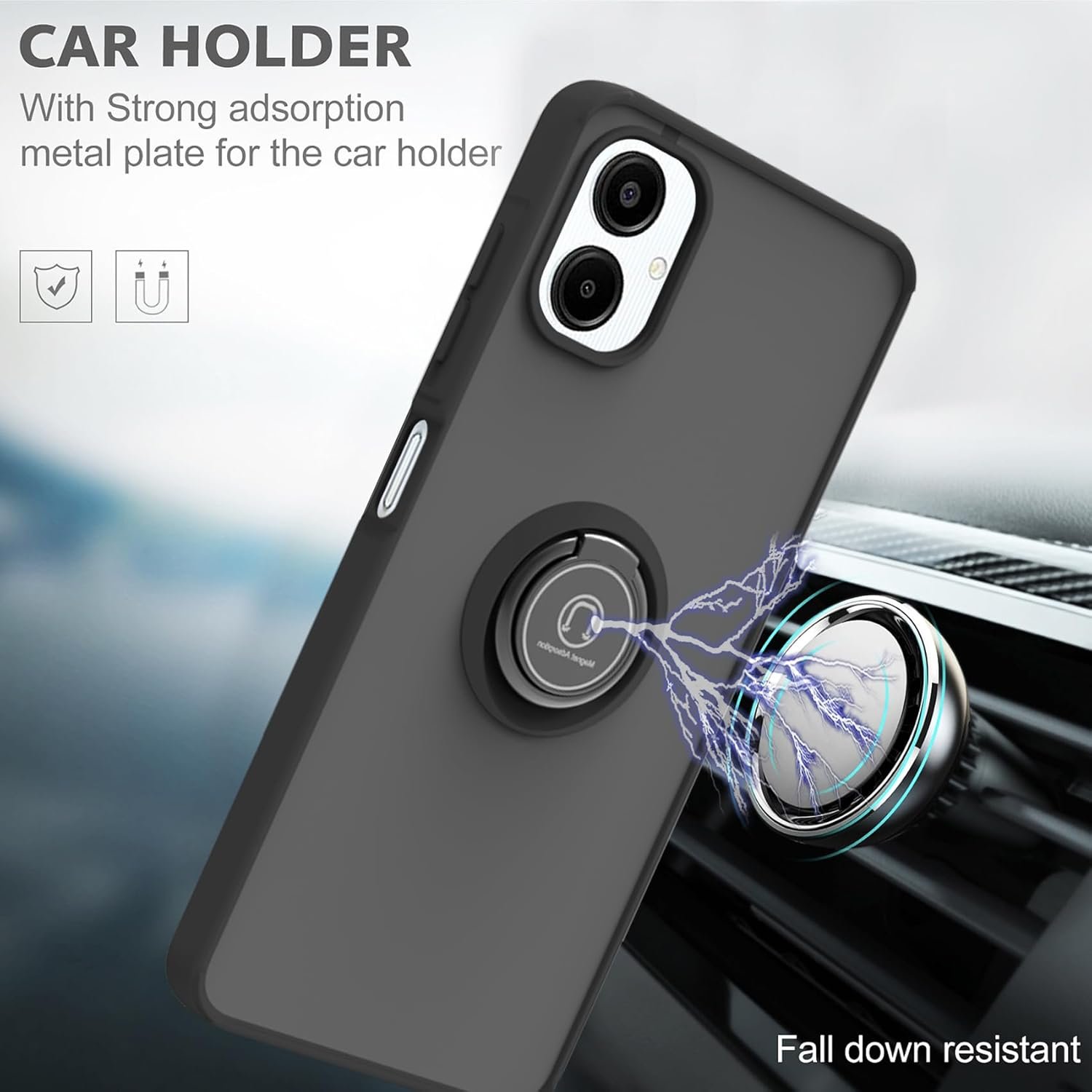 Ring Holder Mobile Phone Cases For Samsung Galaxy A06 A16 Rotatable Kickstand Soft Rubber Hard Matte Phone Back Cover