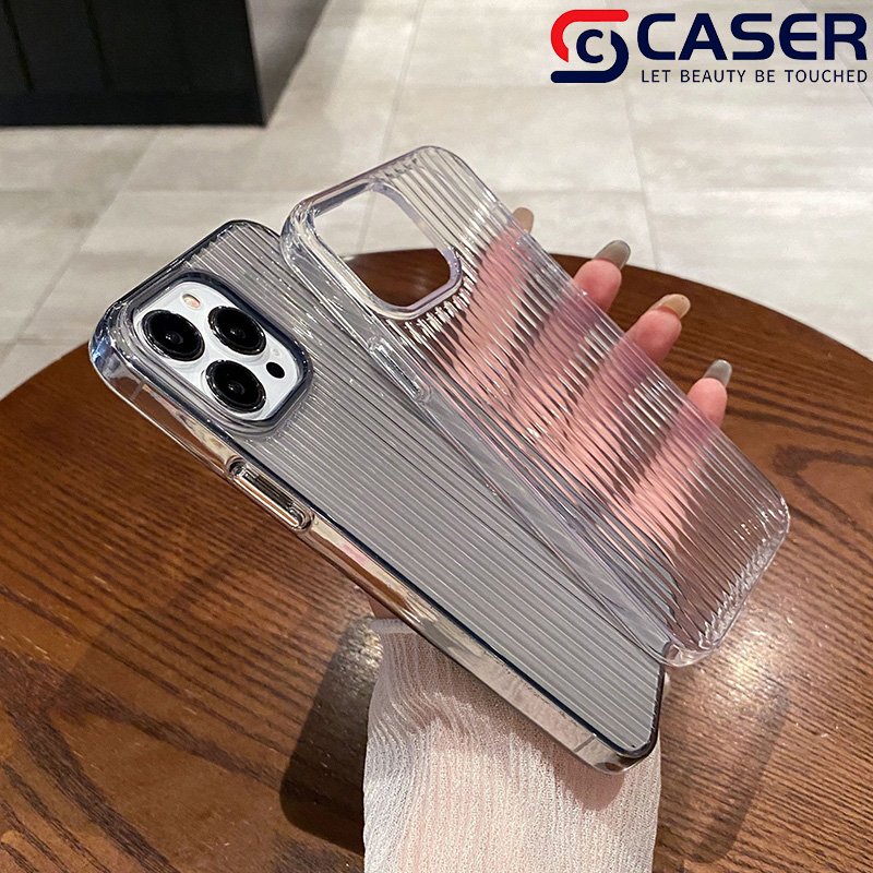 Simple Slim Corrugated Transparent Phone Cover Shockproof Protection Mobile Phone Case For Iphone 16 Pro Max 15 Pro Max 14 13