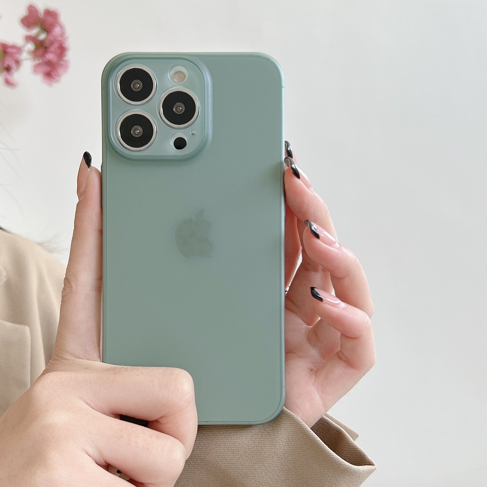 Ultra-thin PP hardshell iPhone14Pro Max all-inclusive lens protection for Apple 12/13 frosted feel case