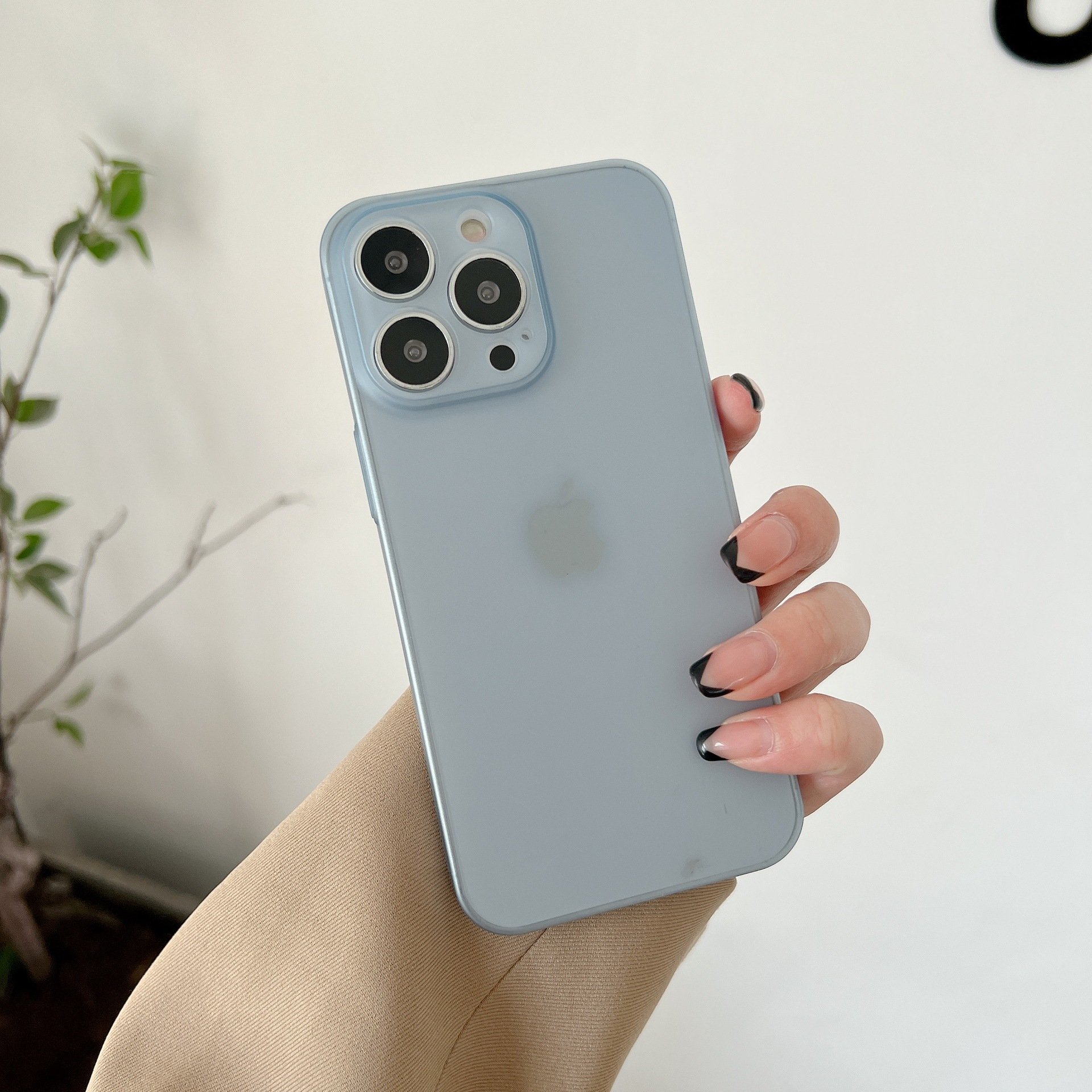 Ultra-thin PP hardshell iPhone14Pro Max all-inclusive lens protection for Apple 12/13 frosted feel case