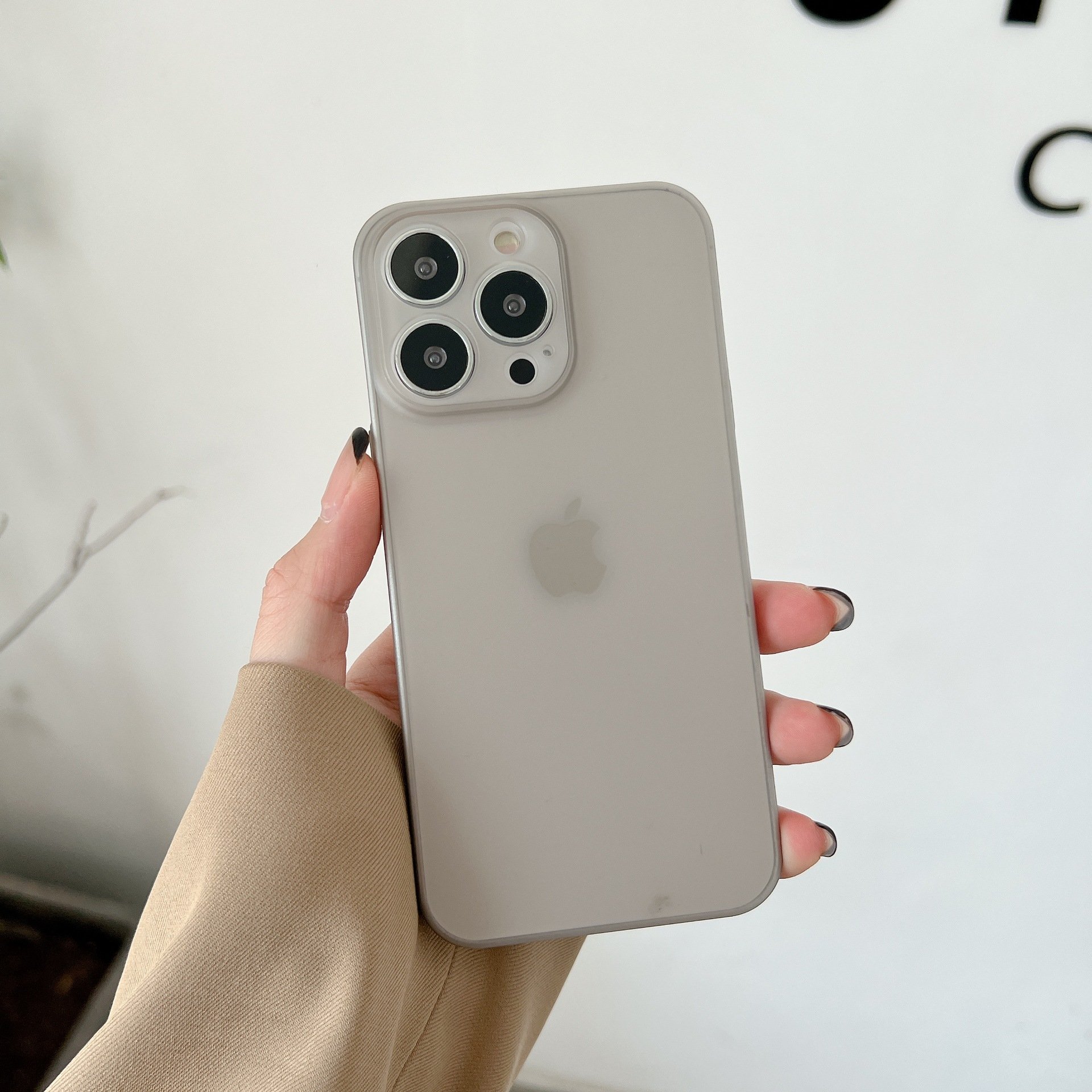 Ultra-thin PP hardshell iPhone14Pro Max all-inclusive lens protection for Apple 12/13 frosted feel case