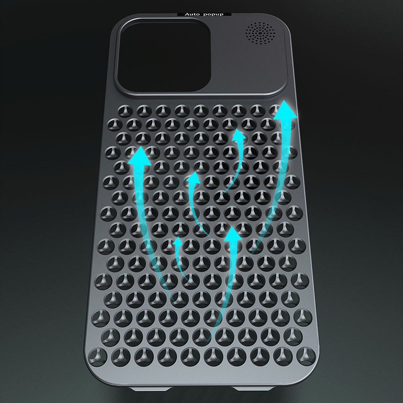 Luxury Metal Cooling Hollow Aluminum Phone Case For iPhone 13 12 14 15 Pro Max 15Plus Fragrance Rimless Heat Dissipation Cover
