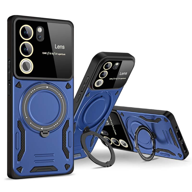 VIVO V29 Kickstand Magnetic Case Wireless Charging PC Armor Design with Lens Protection Shockproof Packaged