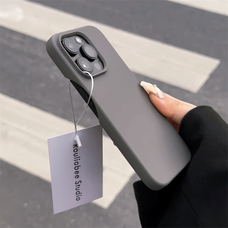 BAILI factory ins hot sells solid color silicone scrub ultra-thin soft bezel-less protective phone case for Iphone 16 Pro max 15