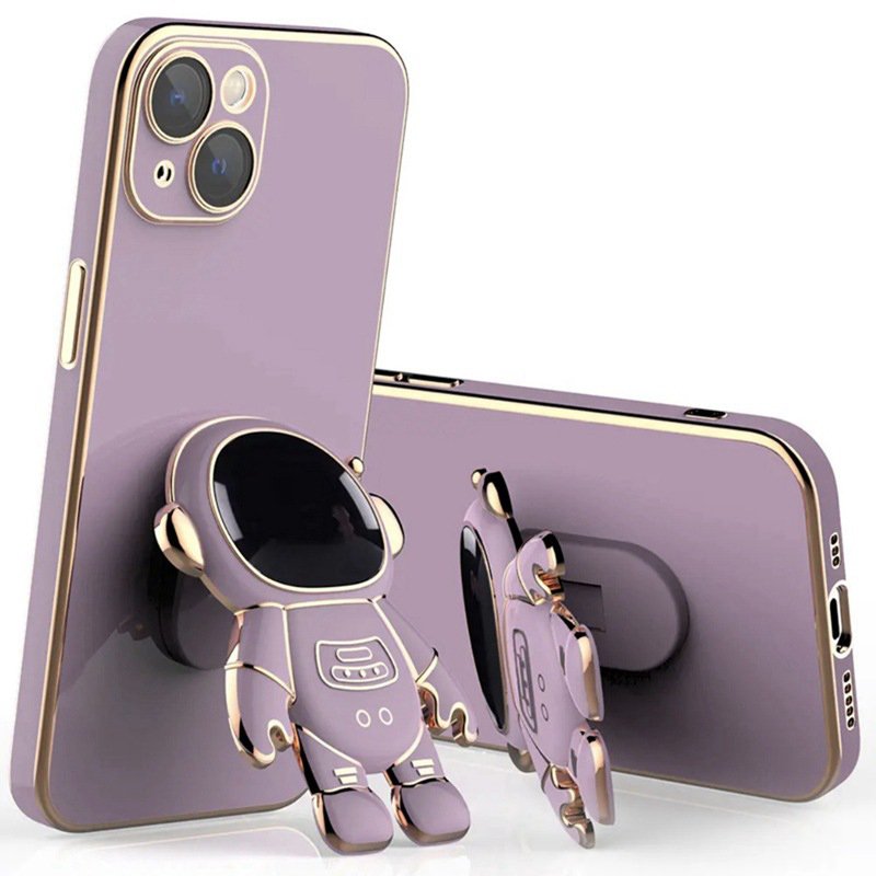 Luxury Case For Iphone 14 13 12 11 Pro Max Cover Custom Silicone Phone Case With Astronaut Phone Holder Stand