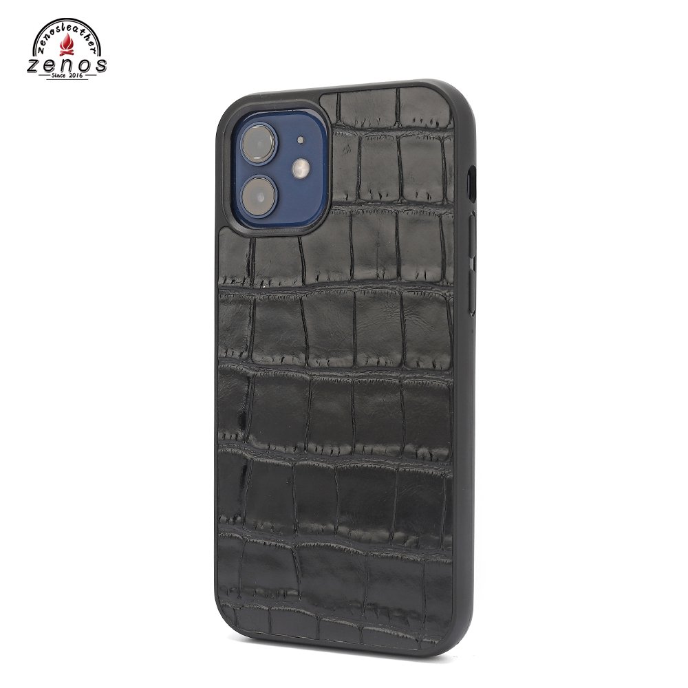 zenos customized crocodile leather phone case for iphone 12 series